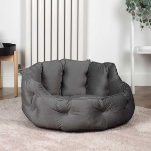 DOG BED ROUND BUTTON TUFTED